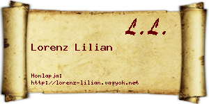 Lorenz Lilian névjegykártya